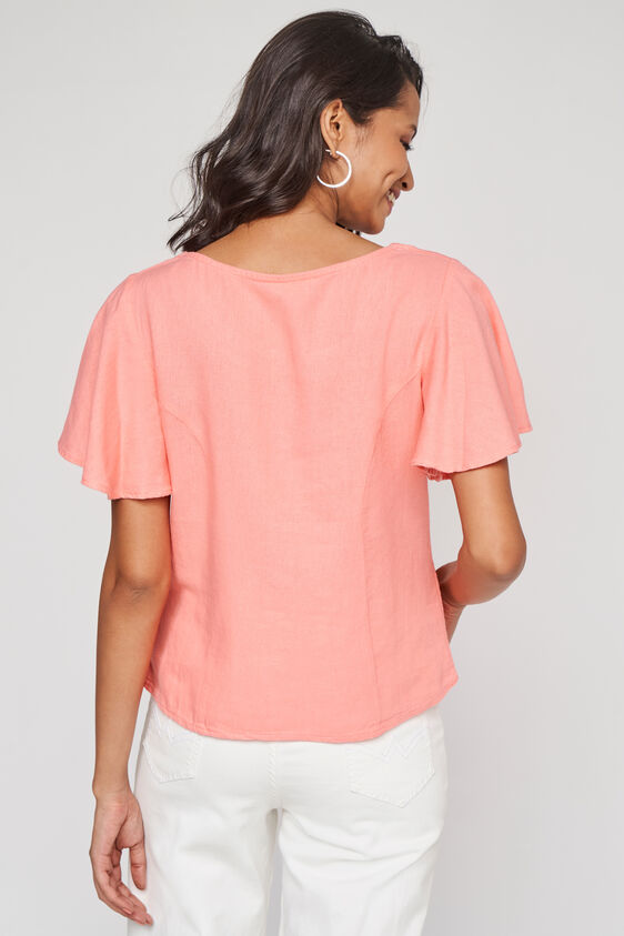 Pink Solid Straight Top, Pink, image 4